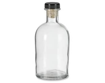 6 pcs Boston Round Clear Glass Bottle with T-Bar, 8.5 oz (250 ml)