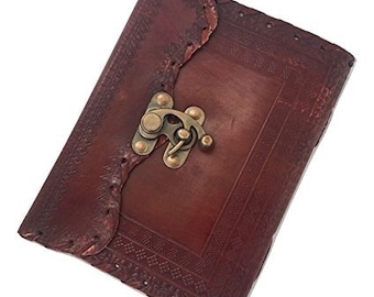 Handmade Goat Leather Journal Brown Notebook, Diary, Travel, Has Clasp