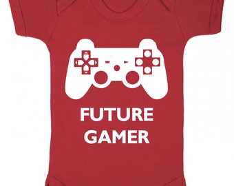 Baby Playsuit " Future Gamer " Gamer , Cute Baby Grow / Bodysuit
