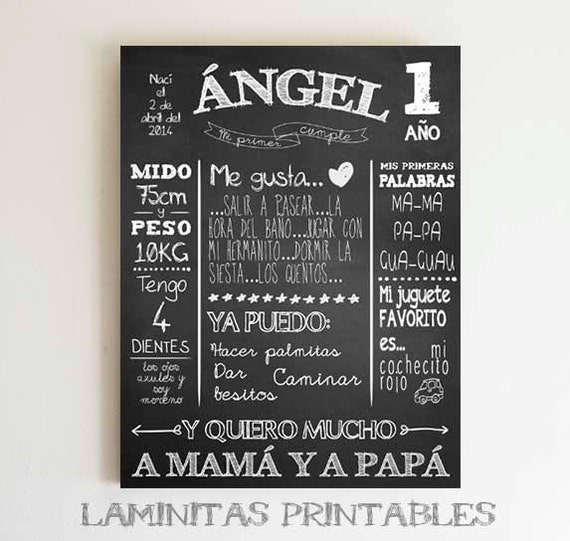 Chalkboard castellano chalkboard español poster Mi Primer