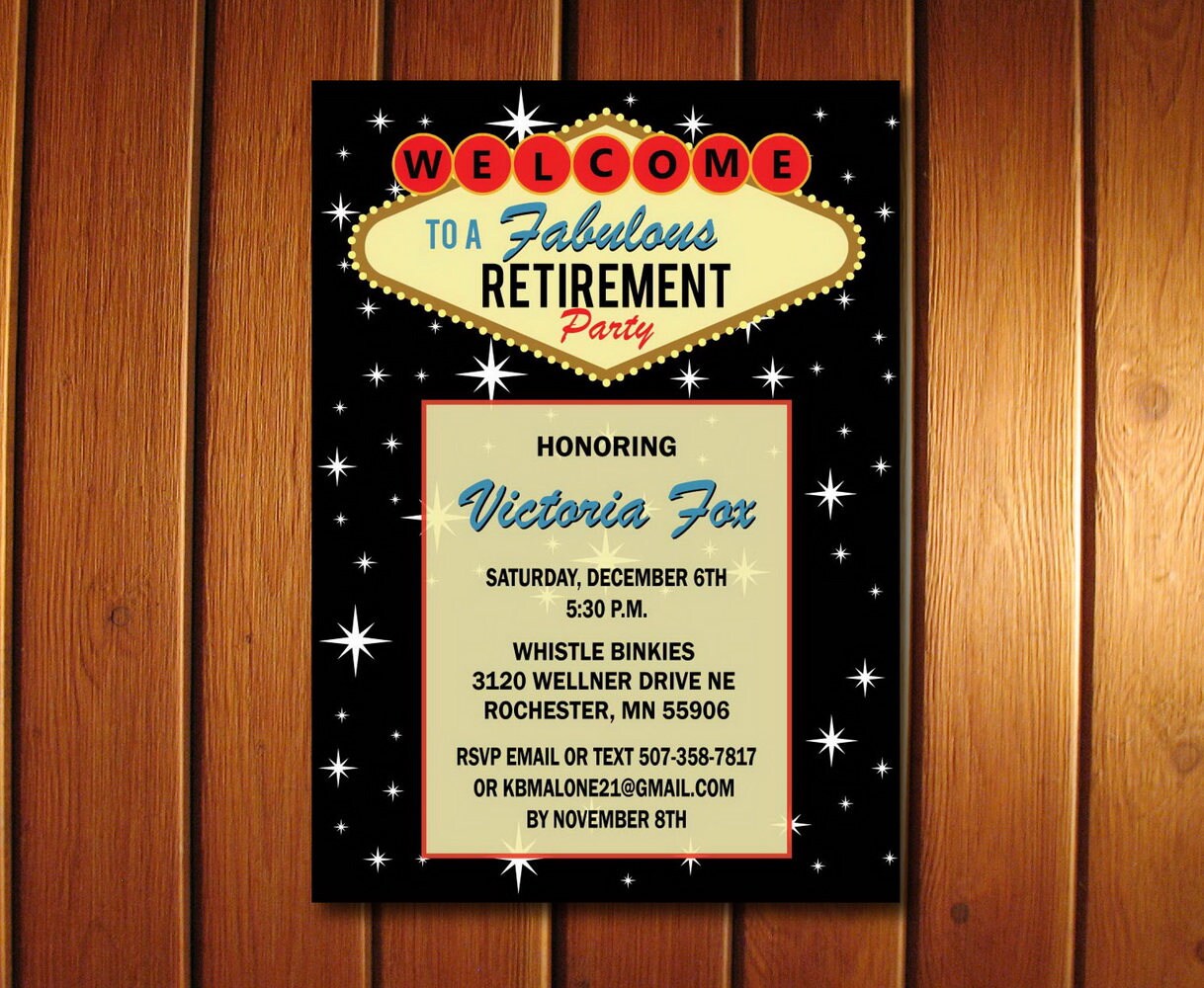 Las Vegas Retirement Invitation Retirement Party Invitation