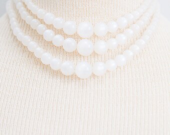 Triple Strand Moonglow Necklace