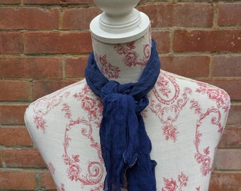 Deep blue vintage scarf and necktie