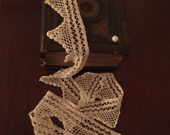 Crocheted Ivory Cotton Lace