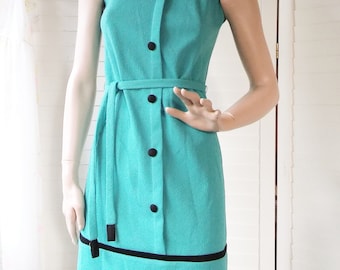 1960s blue mod mini dress small