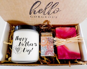 Mothers Day Gift Ideas for Mom Candle Gift Set Mothers Day Candle Gift Box for Mom Pamper Box for Mom Bath Gift Ideas for Mothers Day Stuff