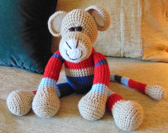 Crocheted monkey stuffed animal doll toy "Munk"