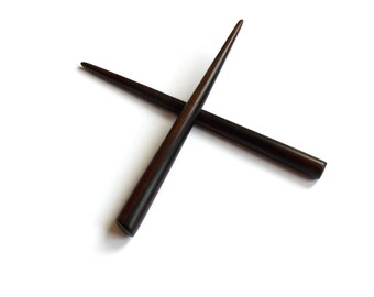 Two Hair Chopsticks, Black Hair Sticks, Ebony Hair Pin, Wooden Hair Chopsticks, Haarschmuck, Natural Hair Accessories, Handmade, MariyaArts