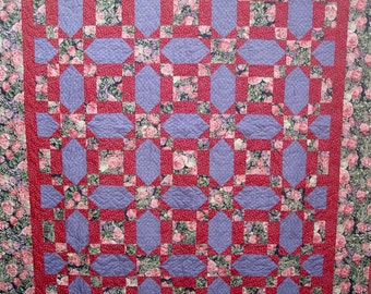 Quilt, Warm Purple and Wine Floral