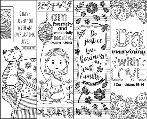 8 Printable Bible Verse Coloring Bookmarks for Kids Scripture