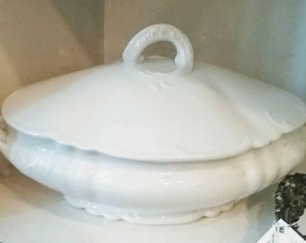 Ironstone covered vegetable dish