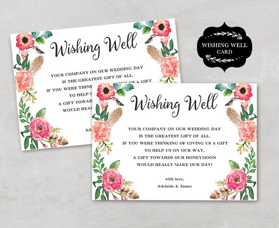 Wishing Well Card Template Printable Wishing Well Card DIY
