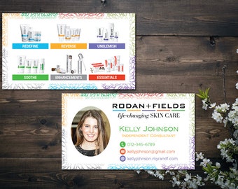 PERSONALIZED Rodan and Fields Business Cards with Photo, Fast Personalized, Rodan Fields Independent Consultant, Modern Business Cards RF14