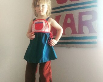 KIDS VINTAGE: 1970s brown corduroy flares, 4-5 yr