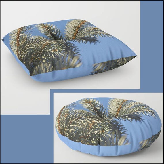 FLOOR pillow Round OR Square Blue spruce blue sky All