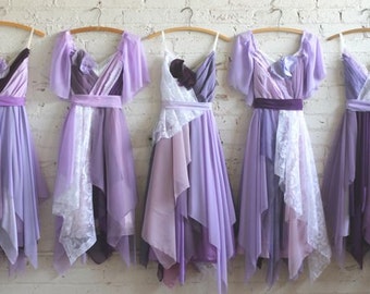 Custom Handkerchief Hem Bridesmaids Dresses