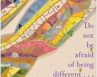 Do Not Be Afraid Dragonfly Wing Print/Being Different/No Bully/Being Original/Under 5 dollars/Great Gift for Girls/Inspirational/Independent
