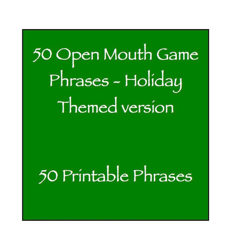Open Mouth Game Phrases Holiday Themed Halloween