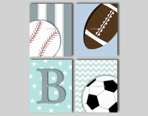 Baby Boy Nursery Art Baby Boy Sports Prints Sports Decor