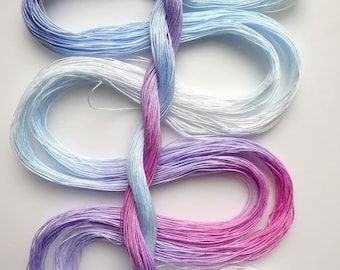 Size 80 "Snowflake" hand dyed tatting thread 6 cord cordonnet crochet cotton