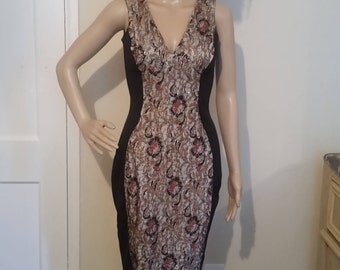 Ivory gold floral dress