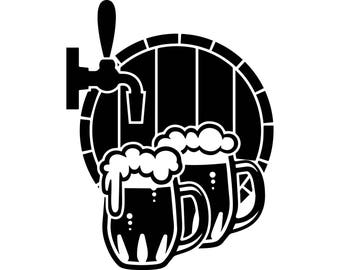 Beer Mug Brewery Cerveza Delicious Recreational Drink Alcohol Cold .SVG .EPS .PNG Vector Space Clipart Digital Download Circuit Cut Cutting