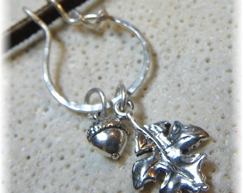 Delicate Sterling Silver Organic Vine Charm Holder for Your Own Charms - Unique Handmade to Order - You Choose the Finish