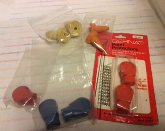 POINT PROTECTORS, Knitting Notions, Vintage, Milward, Knittin Mitten, Hero, Clover, Imported, England, Japan