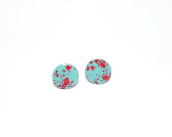 Earrings Full Moon mint/Raspberry