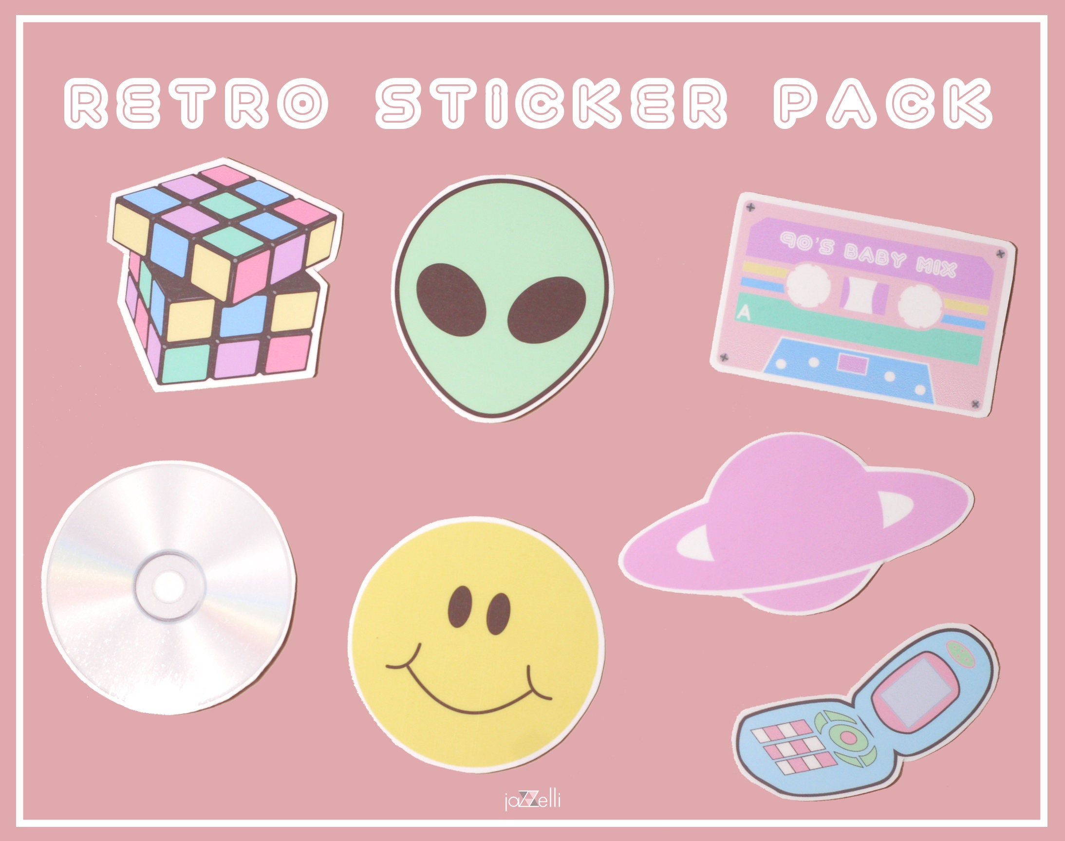 retro 90s single stickers cute stickers tumblr stickers