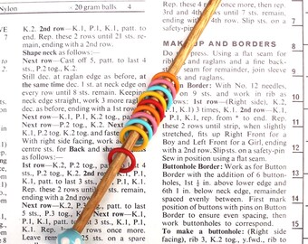 Stitch Markers - knitting supplies, knitting tools, snag free, knitting acessories, stitchmarkers, SUNSET Rainbow Rings