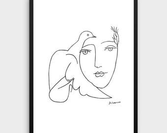 Picasso sketch | Etsy