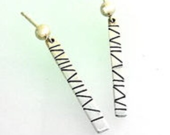 Sterling silver oxidised design drop dangle earrings