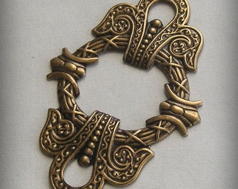 LuxeOrnaments Oxidized Brass Stamping Focal Framework 55x38mm (1 pc) B257-VJS S-4370