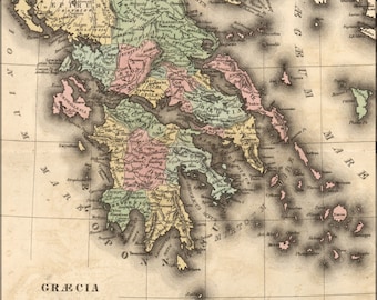 Poster, Many Sizes Available; Map Of Greece In Antiquity 1826