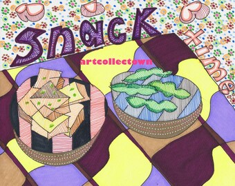 Drawing by artcollectown: Objects VII (2016) (Snack Time)