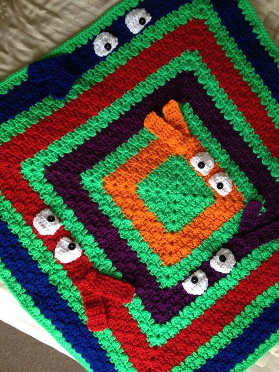 Colorful peek a boo blanket crochet baby blanket custom