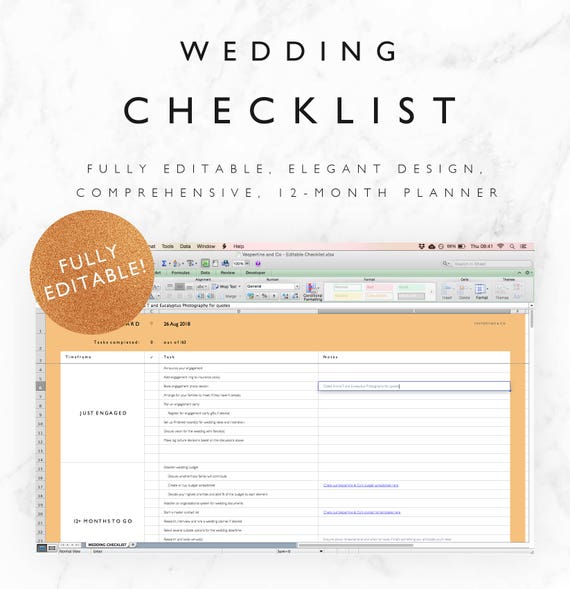 excel wedding checklist