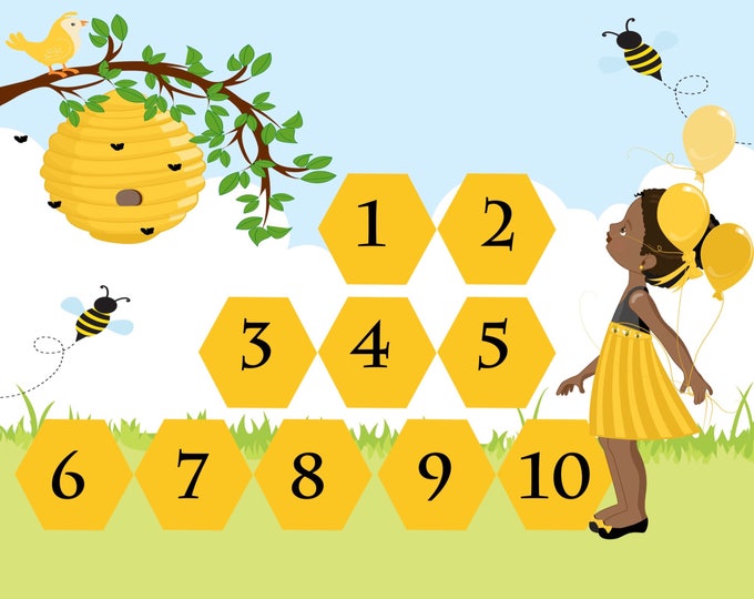Montessori Number Magnets - Montessori Math - Number Practice - Number Match - Learning - Education - Classroom Set Up - Bumblebee