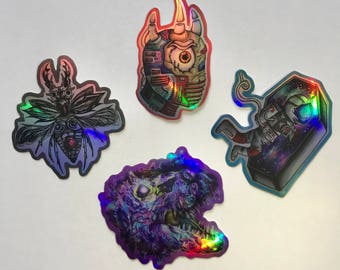 Vinyl HOLOGRAPHIC sticker pack (4)