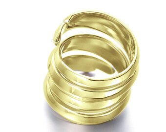 Gold dipepd his and her promise rings set. Matching couples ring set, Handmade ring for couples, Sterling silver ring for her for men.