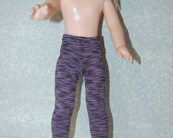 Leggings handmade for 14.5 inch Wellie Wishers tkct1174 black purple stripes READY TO SHIP