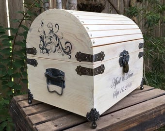 18" Extra Large Wedding Card Box - Wedding Card Box With Lock - Card Box With Slot - Wedding Chest - Wishing Well Box - Hope Chest