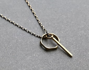 Opposites Attract Necklace - Men's Necklace - Symbolic Jewelry - Pendant Necklace - Masculine Necklace - Brass Jewelry by Modern Out