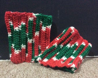 Christmas Boot Cuff | Red, Green, and White Boot Cuff
