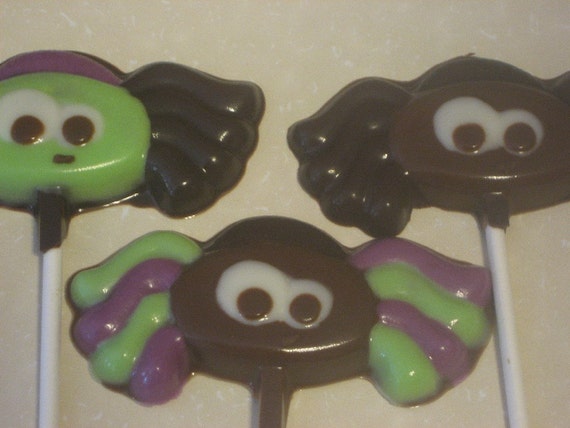 One dozen adorable spider lollipop suckers party favors