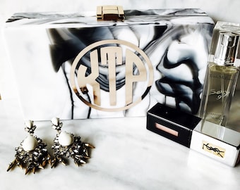 Marble Acrylic Clutch Monogramed