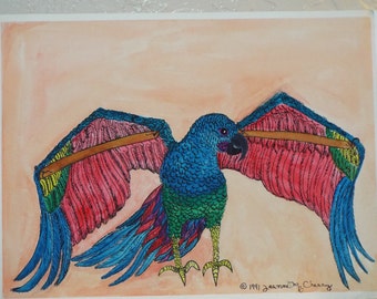 Broken wings 11 "x 14" watercolor, pen & ink