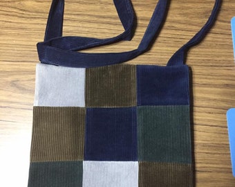 Corduroy patchwork purse