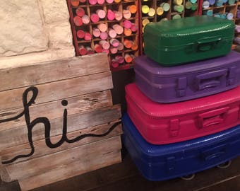 vintage suitcases stack of four in your colors or these as shown